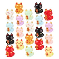 OFFIGAM 20Pcs Compact Resin Fortune Cat Figurines for Desk Bookshelf and Home Accent Decoration