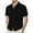 Black, variant on Men's Summer Solid Color Button Down Shirt Lapel Short Sleeve Polyester, Contrasting Prints, Chest Pockets, Machine Washable