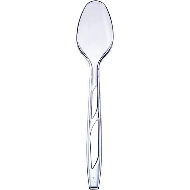 Comfy Package Clear Heavyweight Plastic Spoons Heavy Duty Disposable ...