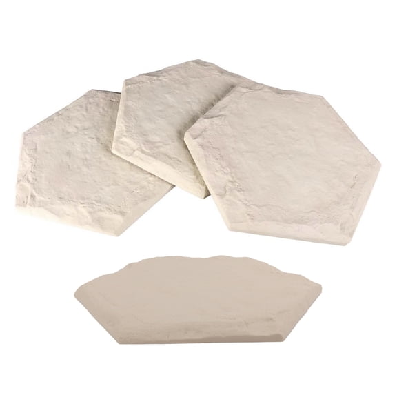 4 Pieces Interlocking Ground Insert Stones for Garden Pathway Easy Installation