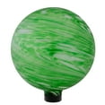 thumbnail image 3 of Northlight 10" Green and White Swirls Outdoor Garden Gazing Ball, 3 of 3