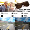 thumbnail image 5 of LINVO Oversized Trendy One-Piece Mirrored Lens Polarized Shades Fashion Brown Sunglasses for Men, 5 of 8