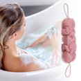 thumbnail image 2 of Unique Bargains 1 Pc Bath Shower Loofah Sponge Body Puffs for Bathroom Shower 11.42"x4.72"x2.36" Pink, 2 of 6