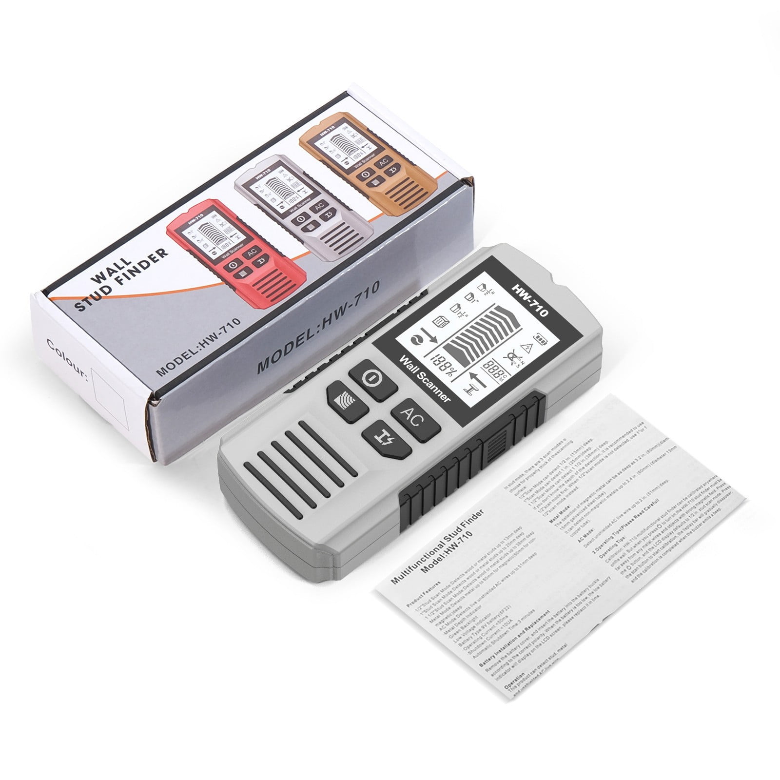 5 Function LCD Display Wall Scanner for Stud Metal AC Wire Electrical Tools Grade