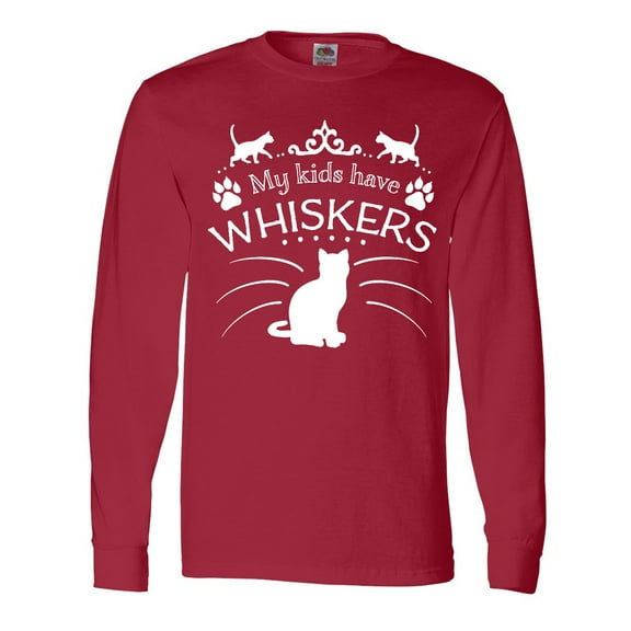 Inktastic My Kids Have Whiskers- Cat Family Pets Long Sleeve T-Shirt
