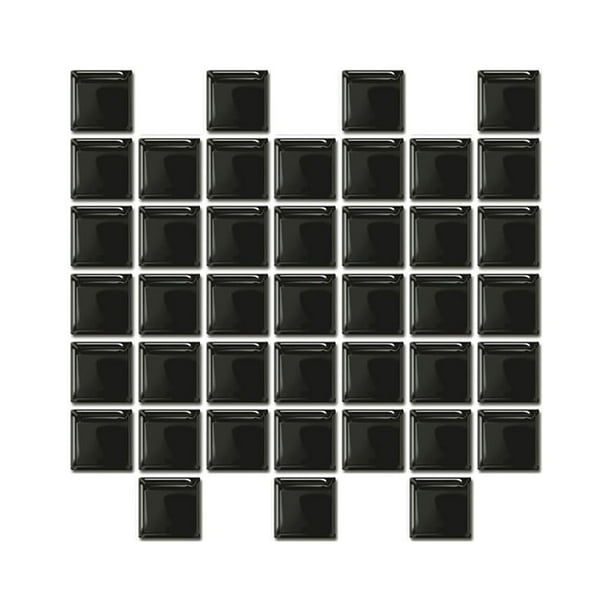 Cateissary 10 piezas mosaico adhesivo para pared calcomanía decoración habitación adorno 3D azulejo pegatina escena diseño ornamento azulejos Decoración del hogar Negro 20*20*10 piezas