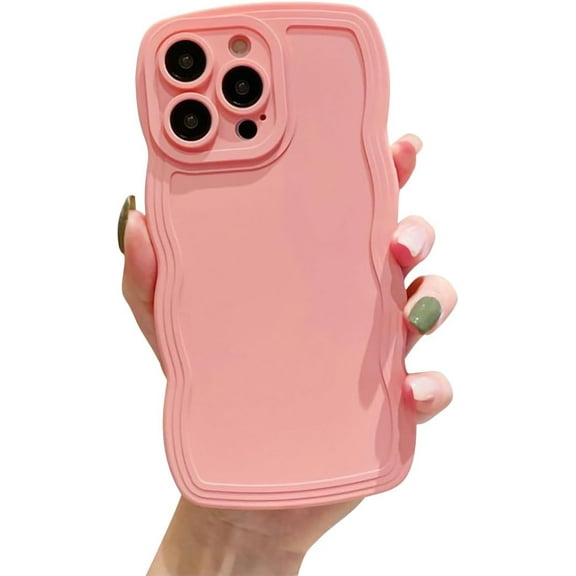 for iPhone 13 Cute Soft Silicone Case, Kawaii Curly Wave Frame Shape Shockproof Protective Phone case Cover for Women Girls