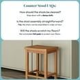 thumbnail image 5 of Now Furniture 24" Counter Stool, Wooden Backless Bar Height Kitchen Stool, Pecan, 5 of 8