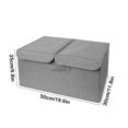 thumbnail image 5 of Bxaolu Fabric Storage Cube Bins Foldable Organizer Container Collapsible Basket with Lids and Handles, for Home, Bedroom, Closet,&nbsp;50x30x25cm (Gray, 1), 5 of 6