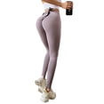 thumbnail image 4 of Seyurigaoka Female Trousers, Solid Color Elastic High Waist Pants Yoga Pants, 4 of 10