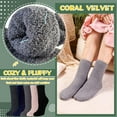 thumbnail image 5 of Womens Fuzzy Slipper Socks Soft Cozy Fluffy Microfiber Winter Warm Plush Sleep Christmas Socks, 5 of 6