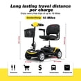 thumbnail image 3 of 4 Wheel Mobility Scooter for Seniors, Foldable Lightweight Electric Travel Scooter with LED Lights, 360° Swivel Seat, Portable Power Mobility Scooter,300 lbs Max for Adult & Elderly– Yellow, 3 of 10