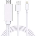thumbnail image 1 of ZECATL Lightning to HDMI Adapter Cable, Compatible with iPhone iPad to HDMI Adapter Cable, 1080P Digital AV Adapter HDTV Cable for iPhone/iPad to TV Projector Monitor - 5.9ft, Silver, 1 of 9
