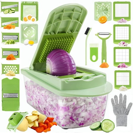 Vegetable Chopper, Onion Mincer Dicer Mandoline Slicer, 23 in 1 Fruit ...