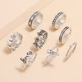 thumbnail image 4 of Anillos para mujer, regalos para mujer, conjunto de 8 piezas vintage para mujer, apilables por encima de los nudillos, anillo para mujer, 4 of 4