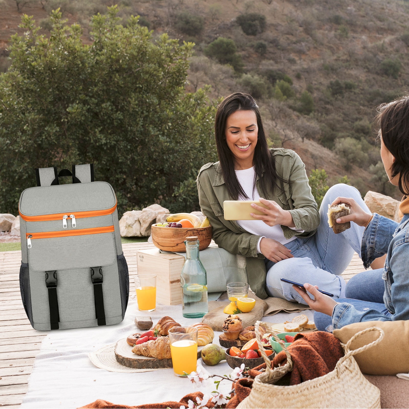 Jubipavy Lunch Bag Cooler Backpack Soft Insulated Leak Proof 30 Cans Insulated Backpack Cooler Portable Picnic Camping Beach Hiking BBQ Lunch Backpack For Men And Women