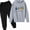Gray, variant on Vornjynx Girls 2 Piece Outfit (2-13) Hooded Sweatshirt with Christmas Tree Print and Sweatpants Set Casual Clothing Red