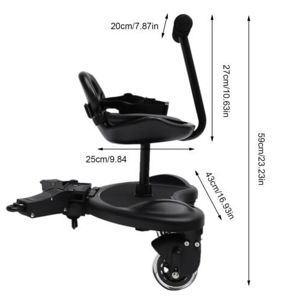 Child Rider Stroller Attachment w/ Saddle Seat+Standing Platform Buggy Board