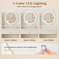 thumbnail image 5 of Dressing Table With Drawers, LED Tri-Color Mirror, Easy To Clean, Suitable For Small Space In Home Office, Bedroom, 5 of 5