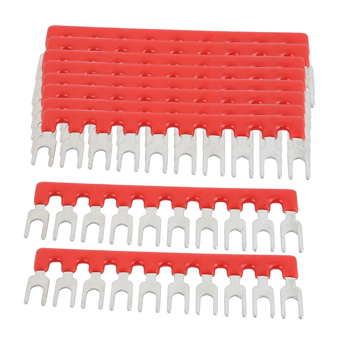 10PCS 600V 15A 5mm Pitch 10 Position Terminal Block Strip Barrier Red