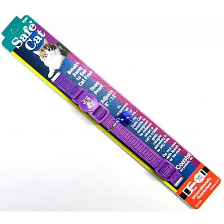 Coastal Pet Safe Cat Nylon Adjustable Breakaway Collar - Purple 8-12 (Best Way To Keep Cats Away)