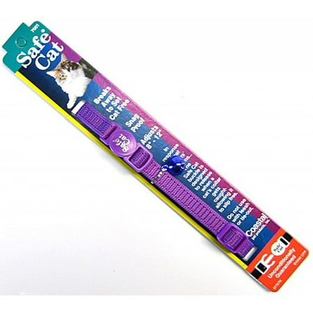Adjustable Breakaway Cat - Coastal Pet Safe Cat Nylon Adjustable Breakaway Collar - Purple 8-12 Neck