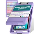 thumbnail image 2 of Tribe RN Nursing Clipboard with Storage - Medical Clipboard Nursing Essentials for Nurses and Nursing Students School Supplies with Quick Access Reference Guide (Purple), 2 of 4