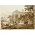 thumbnail image 2 of Andrew Wilson 24x18 Black Ornate Framed Double Matted Museum Art Print Titled: Landscape with Roman Ruins, 2 of 5