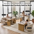 thumbnail image 3 of COLAMY RILLE 60" Electric Standing Desk with Drawers, Modern Stone Look Adjustable Height Desk with Cabinet Base, Fluted Executive Sit Stand Desk for Home Office, 3 of 11