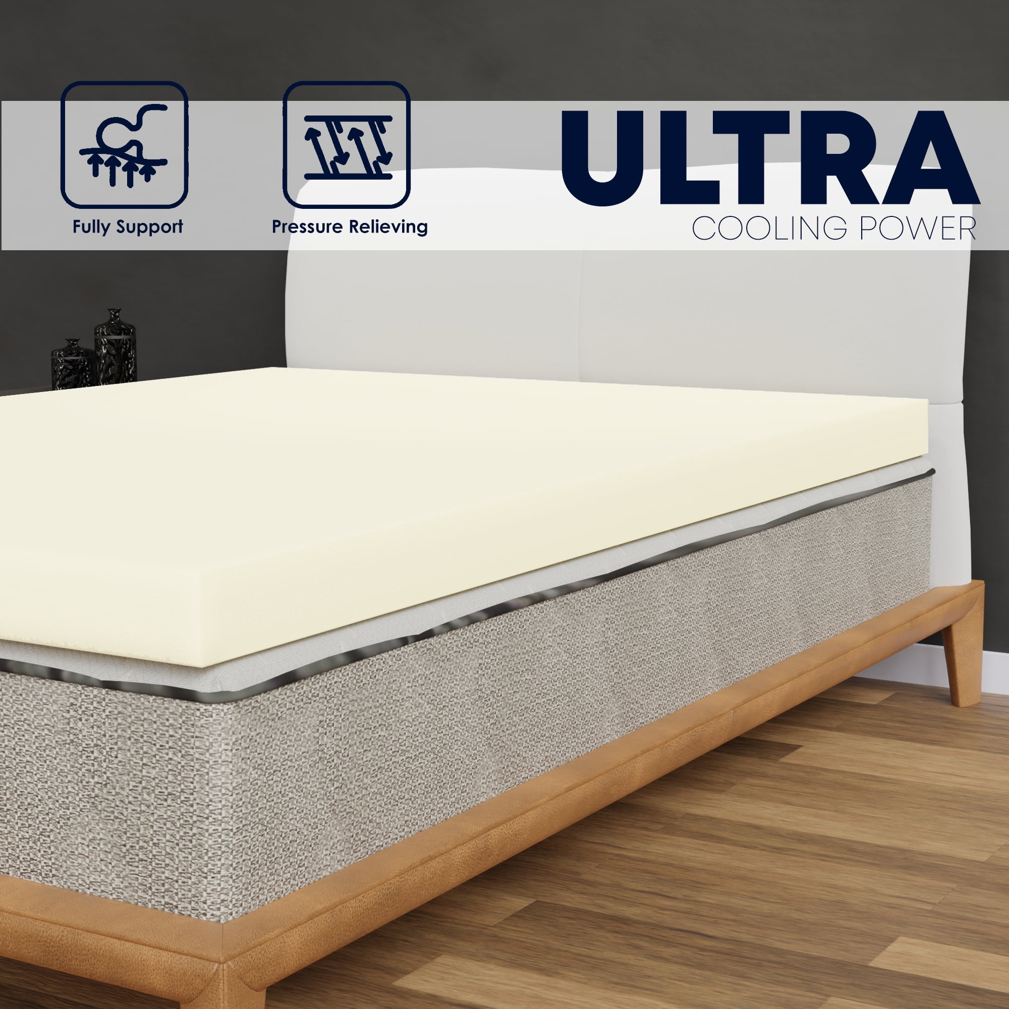 Continental Sleep 2" Foam Mattress Topper, Full - High Density