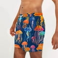 thumbnail image 5 of Xysaqa Mens Swim Trunks Men Elastic Waist Drawstring Beach Board Shorts Men's Big & Tall Swim Shorts Cool Printed Swimwear Bathing Suits S-5XL, 5 of 6