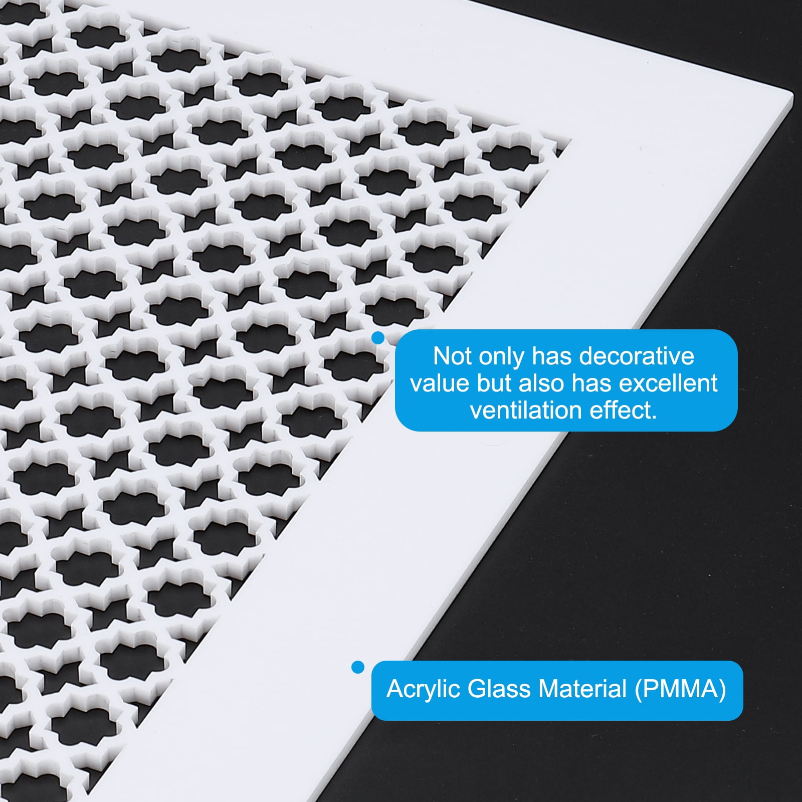 Uxcell Air Vent Cover Grille for 13.5"x13.5" Duct Opening, Acrylic Glass Wall Ceiling Hole Cover for Ventilation