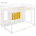 thumbnail image 3 of Duxelifin Full Loft Bed with Storage Shelves and Cabinet, Wood Loft Bed with Wardrobe and Ladder for Teens Adults, White+Yellow, 3 of 8