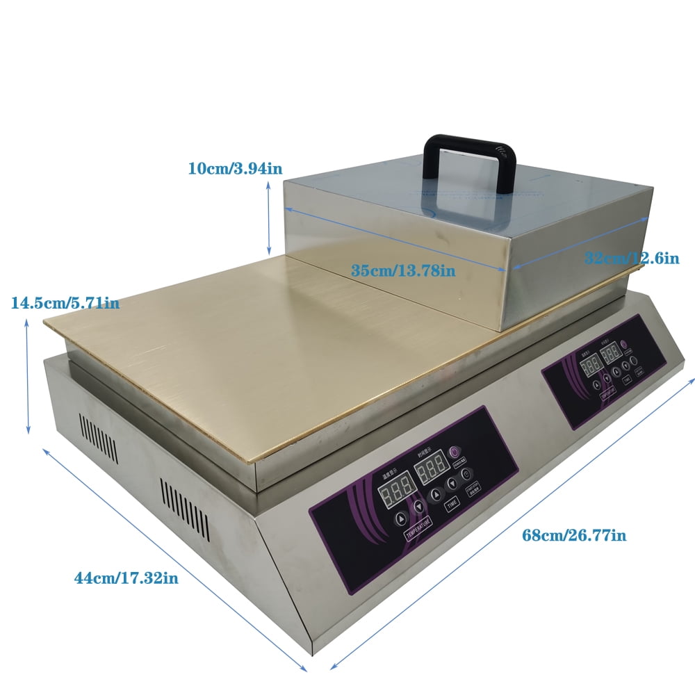 Dual Station Waffle Griddle Countertop Souffle Making Machine Non-Stick Muffin Baker Pancake Maker 110V 26.3*13.8 Inch