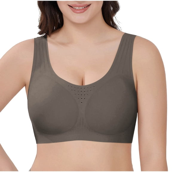 Njagoc3 Wireless Bras for Women Solid Color Wide Straps Bra Push Up Bra Breathable Everyday Bra