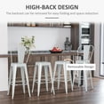 thumbnail image 4 of HOMCOM Set of 4 Bar Stools Industrial Removable Back Metal Frame Grey, 4 of 10