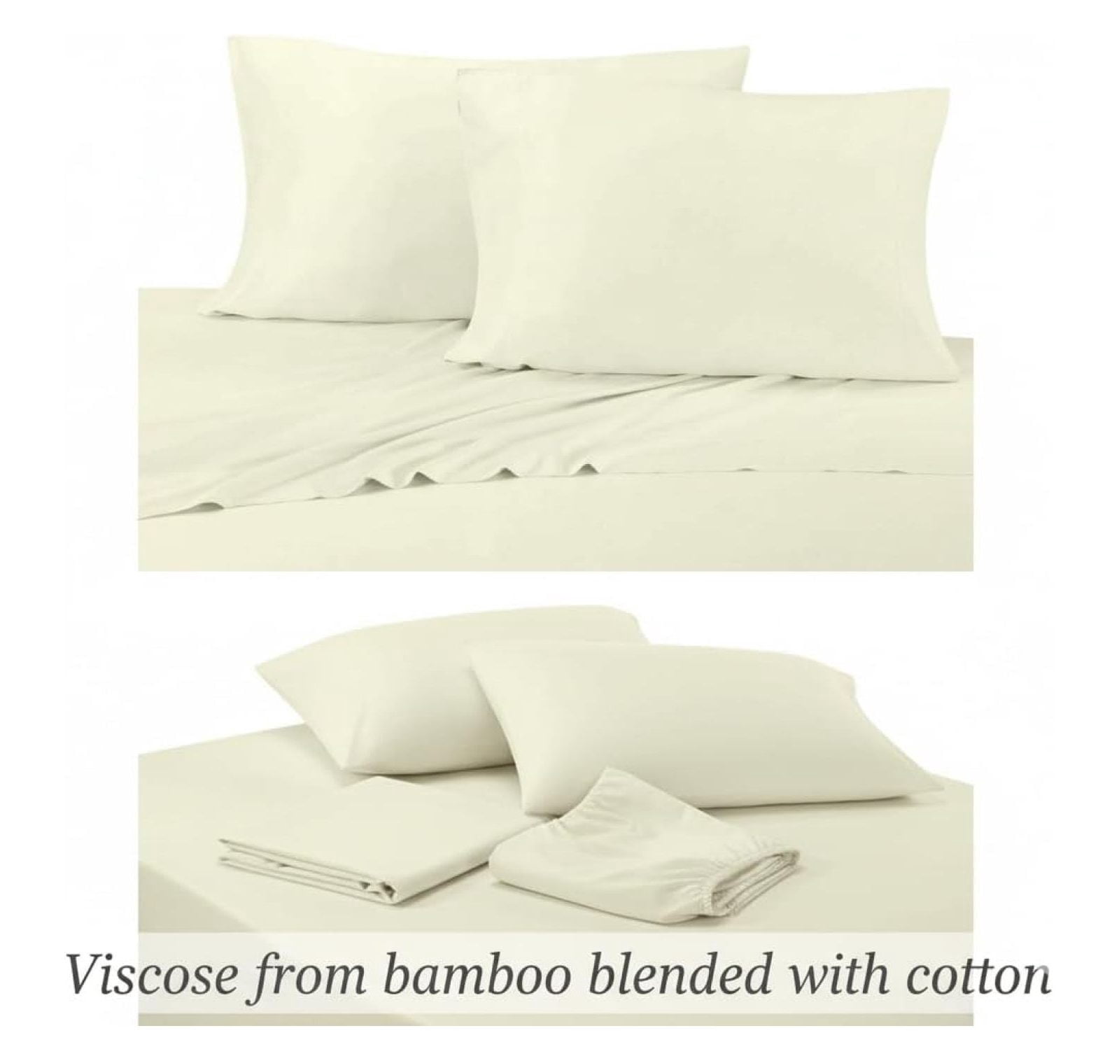 Solid Viscose from Bamboo-Cotton , , 4PC Top-Split-King Sheets Set for Adjustable Beds,