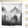 thumbnail image 4 of Misty Shower Curtain 72Wx72H Inch Foggy Snow Mountain Scenery National Park Smokey Tree Woodland Landscape Black Gray for Men Bathroom Decor Fabric Polyester Waterproof 12 Pack Hooks, 4 of 6