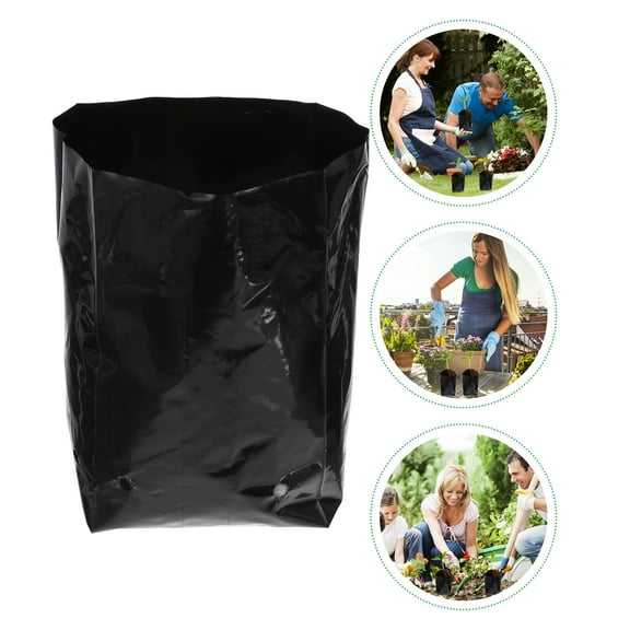 100pcs Useful Plant Pouches Durable Black Planting Bags Plastic Farming Bags
