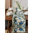 thumbnail image 4 of White Spring Floral Table Runner Cotton Linen 90 Inch Holiday Dresser Scarves, Pastoral Flowers Modern Oil Painting Tablerunner for Kitchen Coffee Dining Bedroom Dinner Scarf Décor 13''x90'', 4 of 9