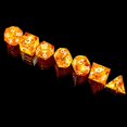 thumbnail image 2 of Juego de Dados PoliéDricos Juego de Dados Hechos una Mano Afilados de 7 Piezas con Bordes Afilados para Juegos de Mesa , Naranja Brillante, 2 of 6