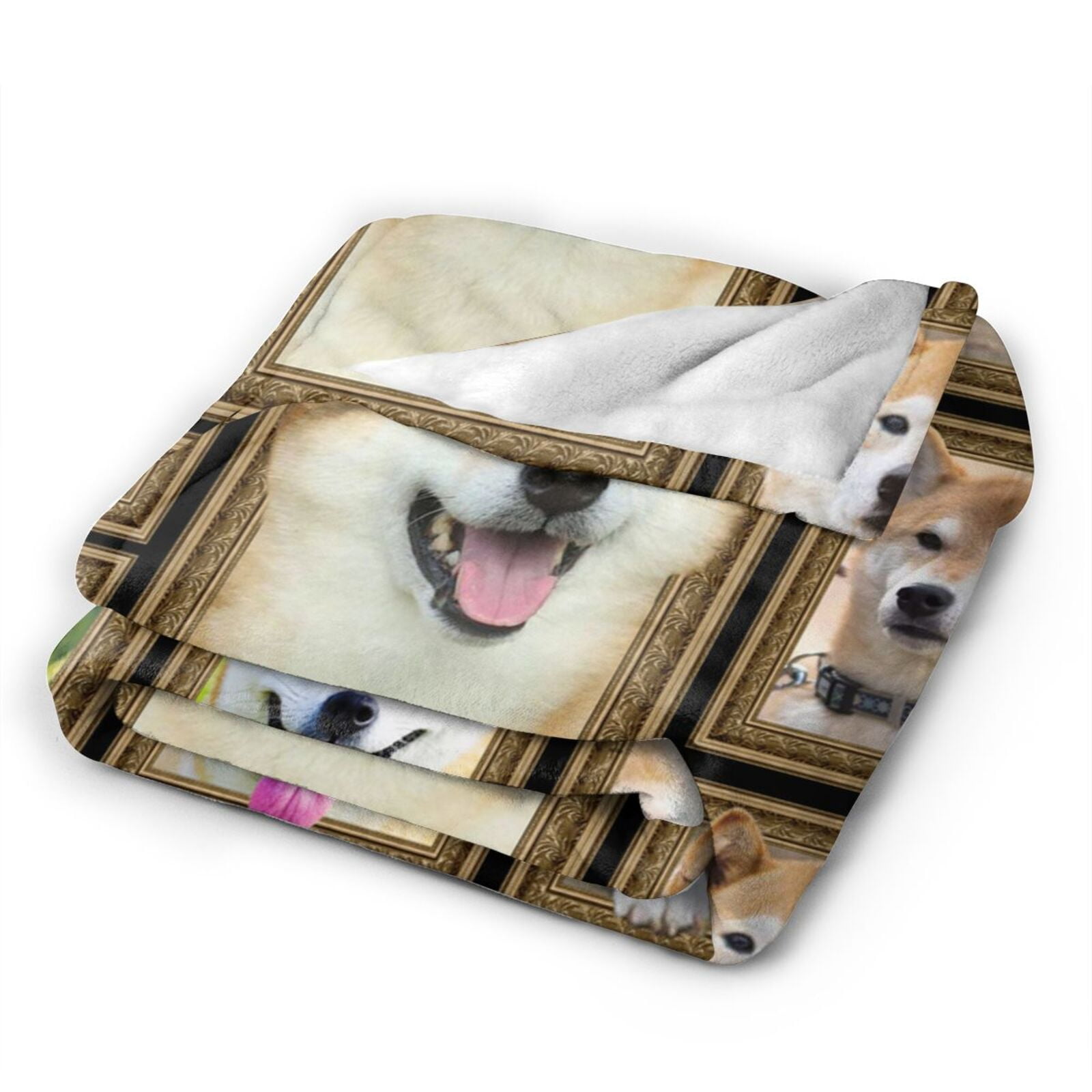 Wijzvio Shiba Inu Dog Throw Blanket Soft Fuzzy Fleece Blanket For Couch Bed Living Room Decoration 50"X40"