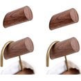 thumbnail image 1 of Ganchos de pared de madera, paquete de 4 ganchos para abrigos montados en la pared - Ganchos de madera rústicos - Ganchos para colgar toallas de baño Percha de ropa (madera de nogal negro) 6 cm * 3 c, 1 of 5