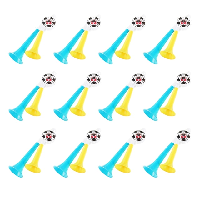 KAKOWELY 12 trompetas de plástico para hacer ruido, ideal para eventos de fútbol, fiestas y animaciones.