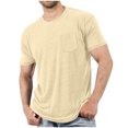 thumbnail image 2 of Qiyinn Men's Short Sleeve Soft T-Shirt Casual Solid Color Crew Neck Tee Tops Pocket Shirt, 2 of 6