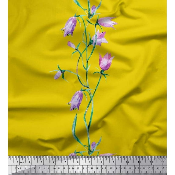 Soimoi Cotton Poplin Fabric Leaves & Tulip Floral Fabric Prints by Yard 42 Inch Wide