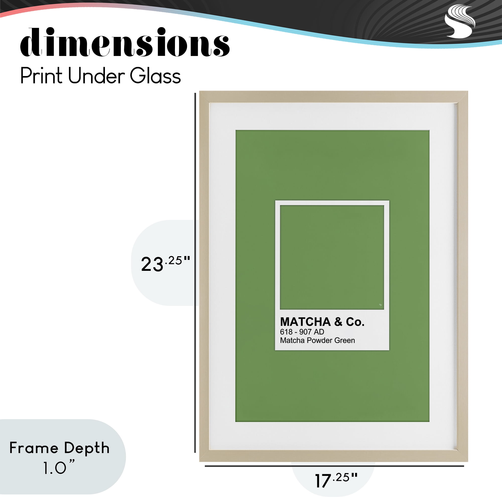 Stupell Industries Matcha Powder Green Shade Birch Framed Print Under Glass, design by Martina Pavlova
