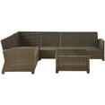 thumbnail image 5 of Outdoor Wicker Sectional Set - 5 Piece Patio Furniture Set with Glass Table, 5 of 10
