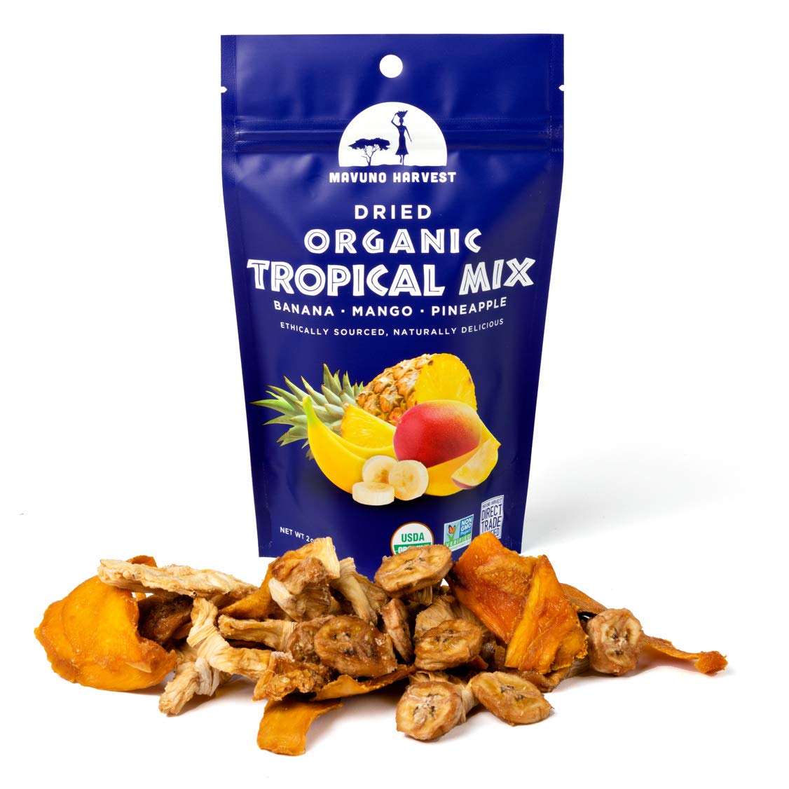 (Pack of 6), Mavuno Harvest Organic Dried Tropical Mix, 2 oz