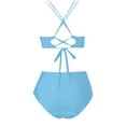 thumbnail image 6 of Gfyviroh 2 Piece Women's Bikini Sets Tie Back Push Up Padded Swimwear Summer Cross Back Ruched High Waisted Swimsuits, 6 of 6